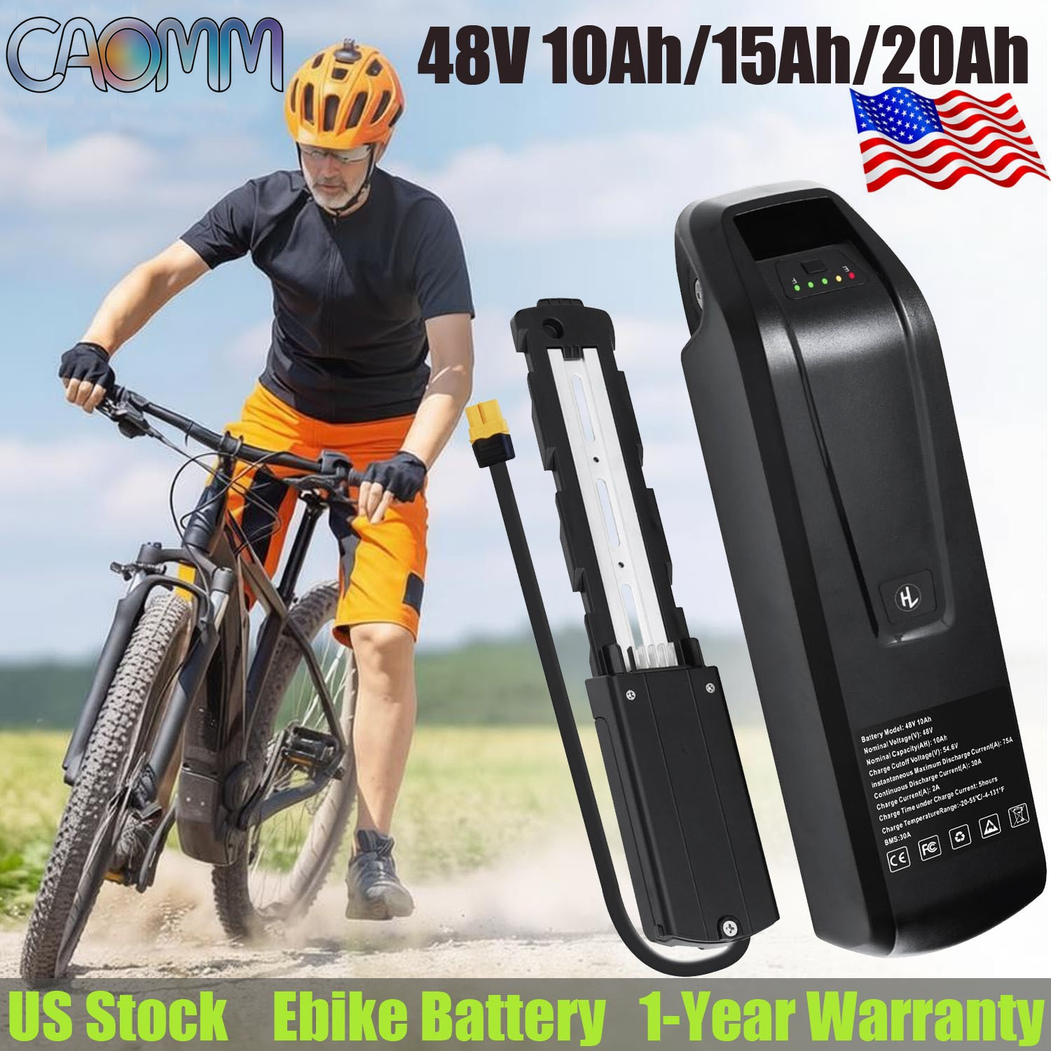 Ebike Battery 48V 20Ah Hailong - Hailong 48V 電動自転車用リチウムバッテリーパック 10Ah/15Ah/20Ah。200～1500Wの電動自転車用モーターに対応。30A BMS搭載。