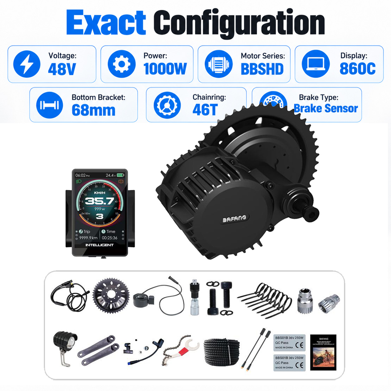 BAFANG 48V 1000W BBSHD ミッドドライブ - Bafang Bbshd 1000W Conversion Kit のレビューと価格