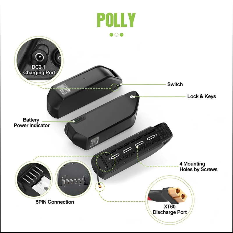 電動自転車用バッテリー ダウンチューブ ハイロン ポリー D - Electric Bicycle Battery 72V 30Ah のレビューと価格